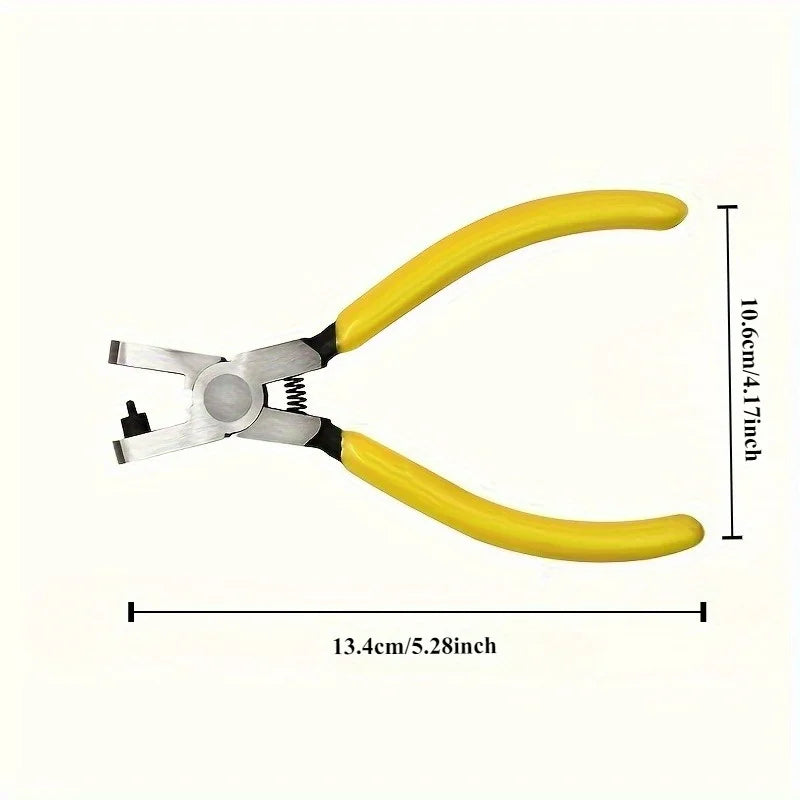 Manual Leather Hole Punch Tool – Ergonomic Yellow Handle Leather Hole Punch Qme