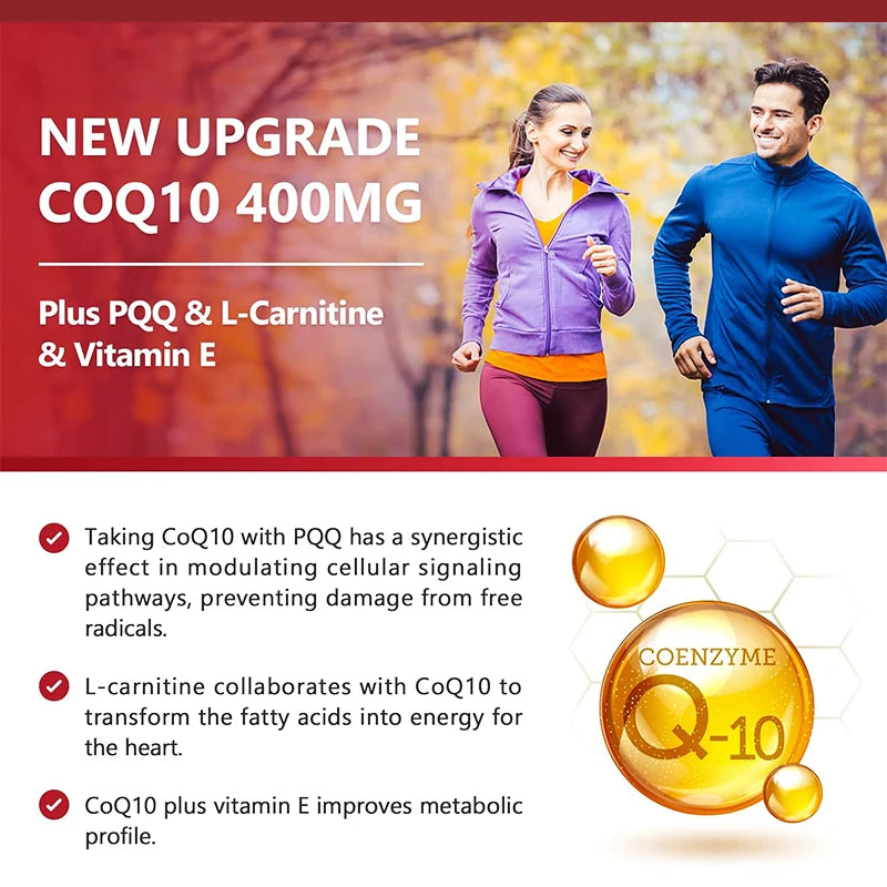 Fulimiks CoQ10 Ubiquinol 400mg – Energy & Antioxidant Capsules CoQ10 Supplement Qst