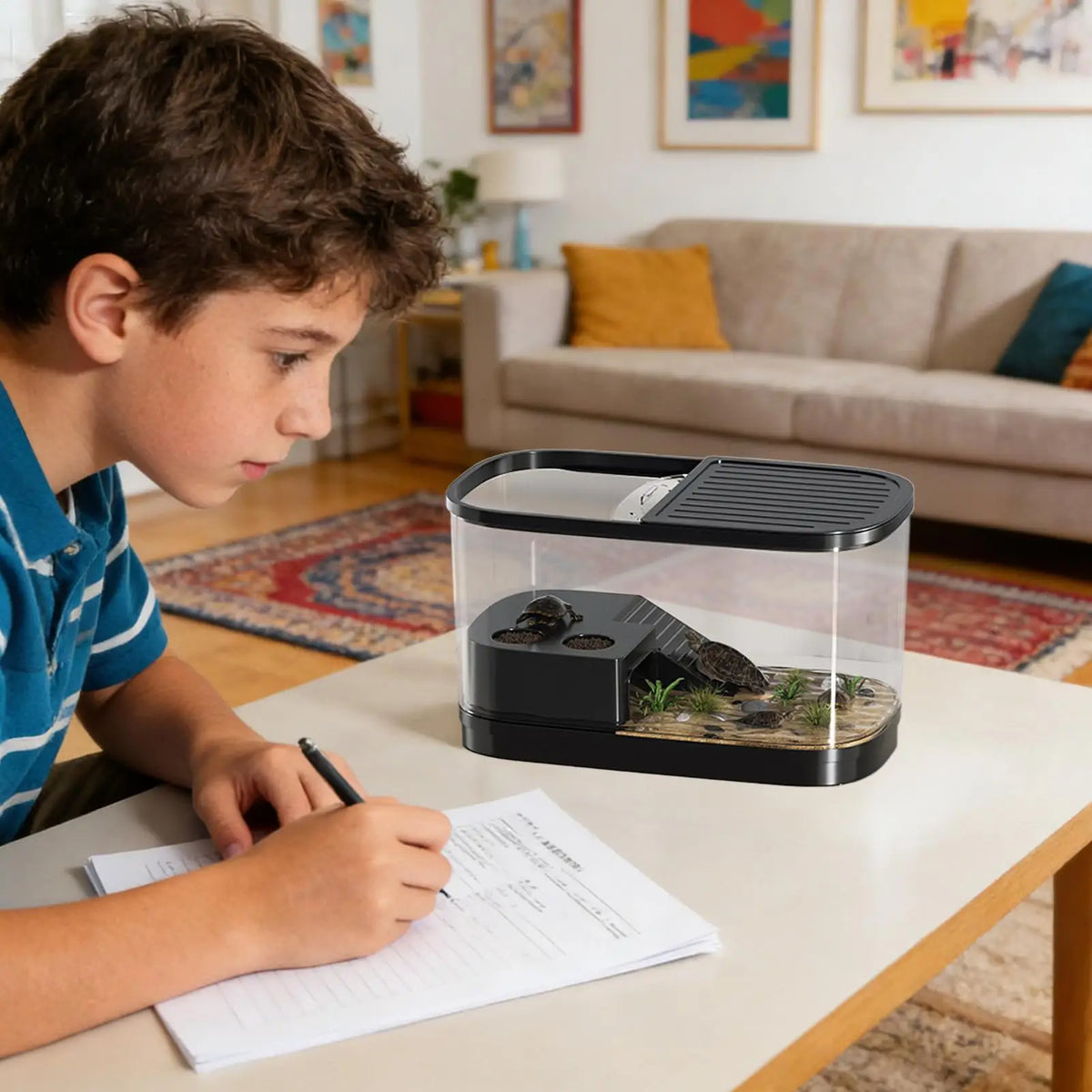 Reptile Habitat Enclosure Tank for Gecko, Bearded Dragon & More Reptile Habitat Tank Qme