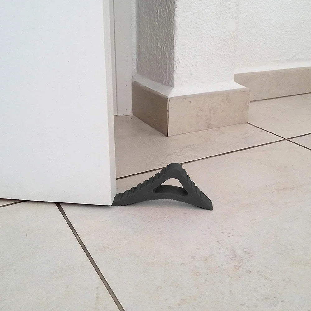 Rubber Wedge Door Stopper – Reusable Shock-Absorbing Block Wedge Door Stopper Qme