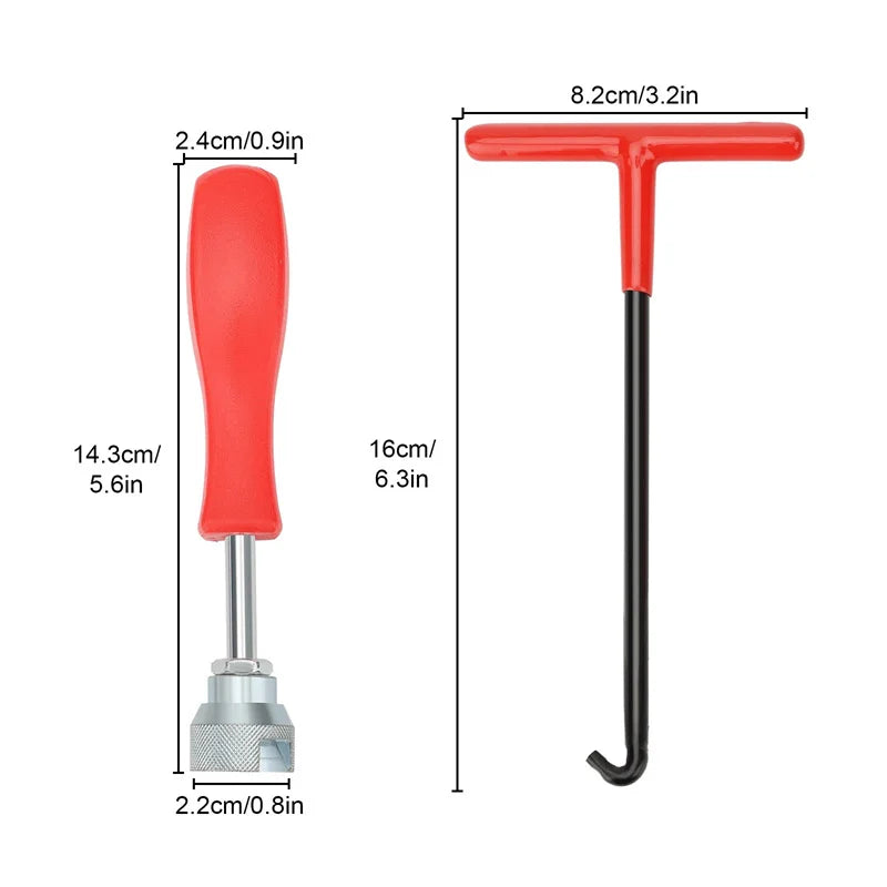 Metal Brake Caliper Spring Hook Wrench – Heavy-Duty Auto Tool Brake Caliper Tool Qme Black Red