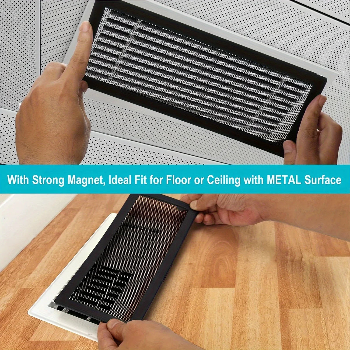 4-Pack Magnetic Vent Covers 4x10 – PVC Mesh Dust & Pest Guard Magnetic Vent Cover Qme