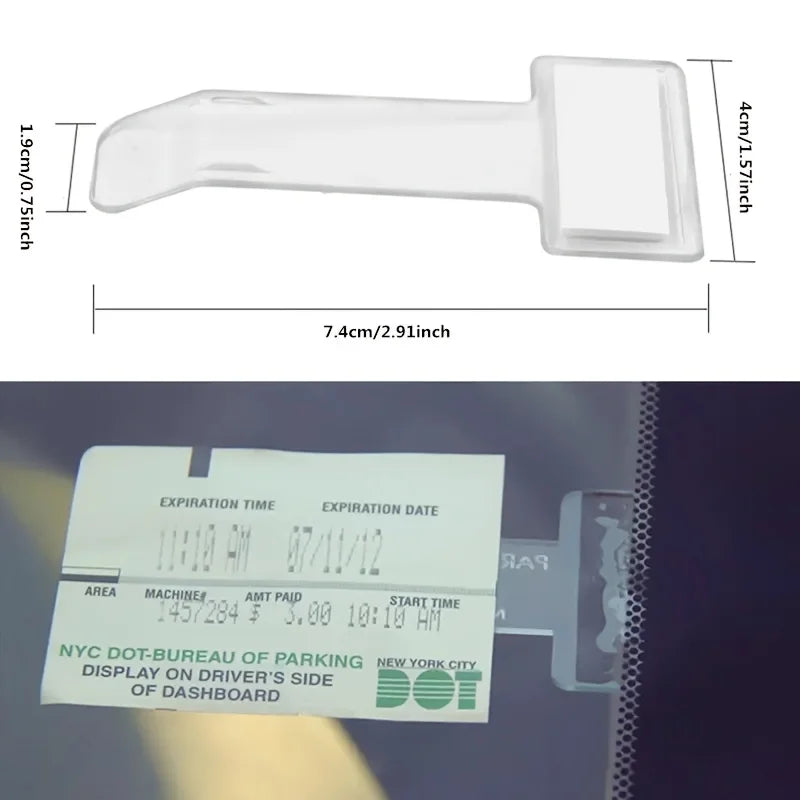 Transparent Car Window Parking Ticket Holder – Adhesive Pad Car Window Permit Holder Qme