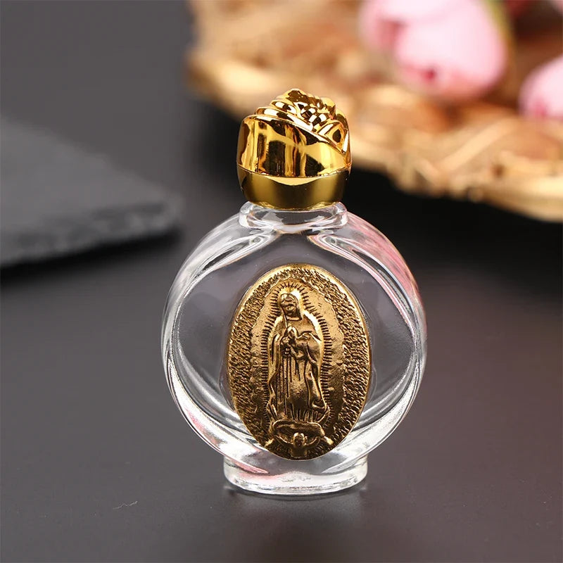 Holy Water Bottle Travel Reusable Christian Baptism Gift Religious Water Bottle Qme Gold