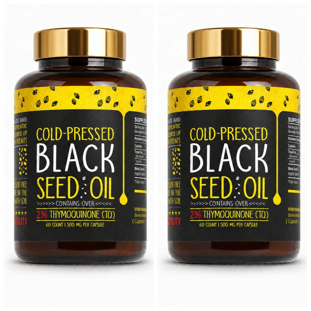Black Cumin Seed Oil Softgels 500mg – Nigella Sativa, 60 Caps Herbal Supplement Qst 2bottles 120capsules