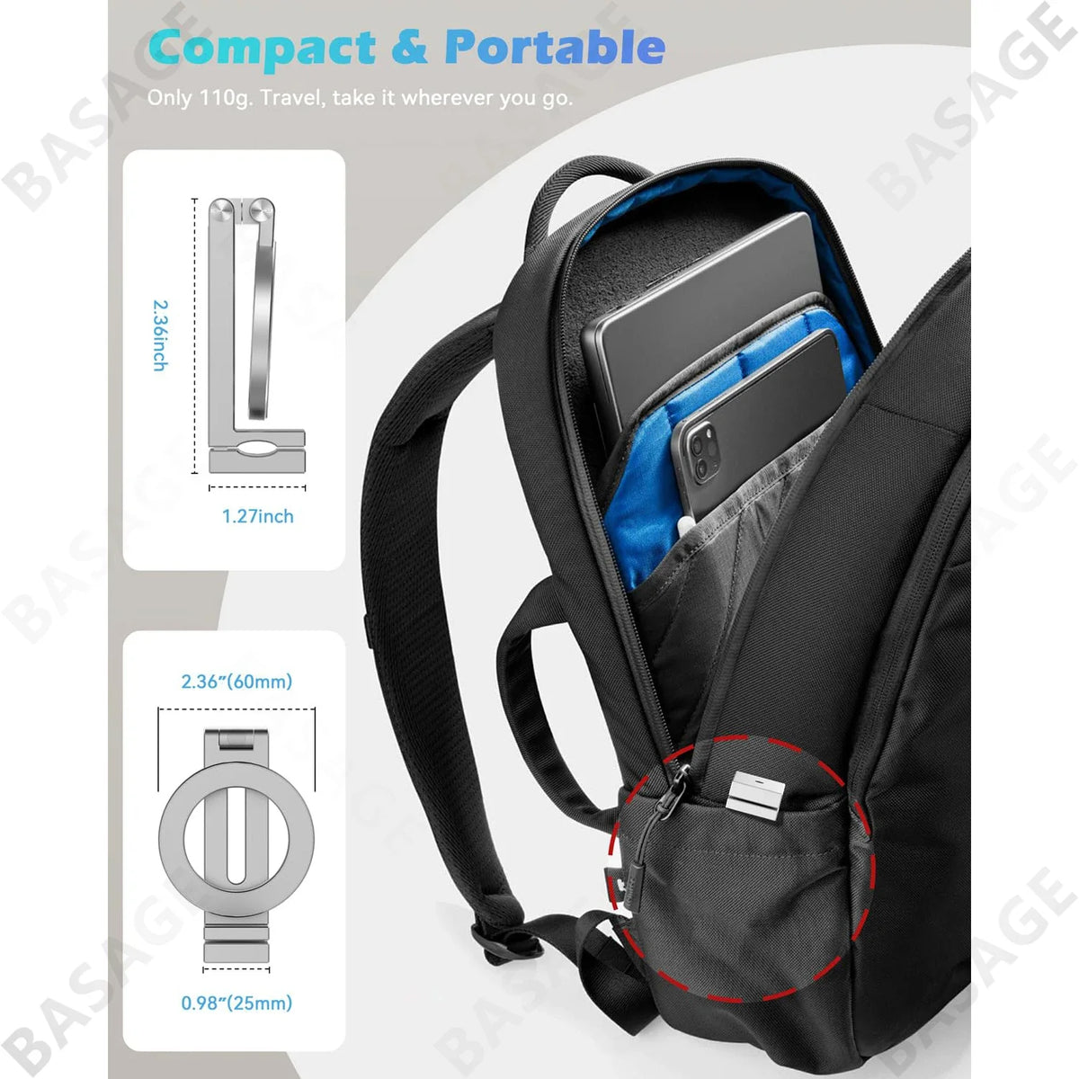 Universal Magnetic Phone Holder – Flexible Travel Mount Magnetic Phone Mount Qme