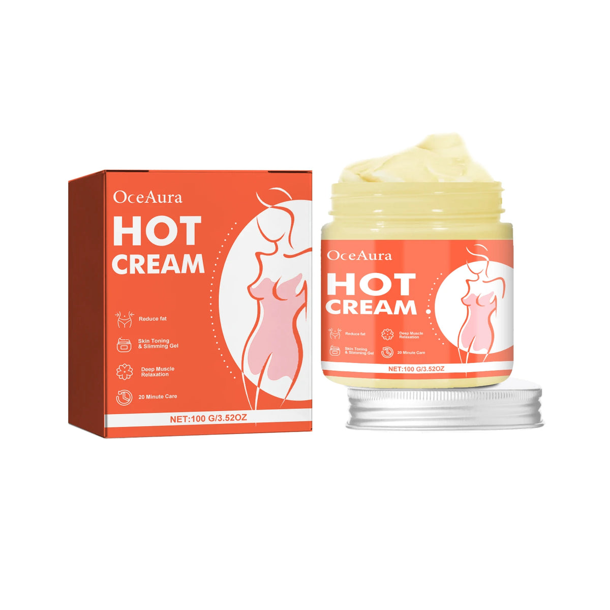 OceAura Hot Sculpting Firming Body Massage Cream 100g Firming Body Cream Qst 100g boxed
