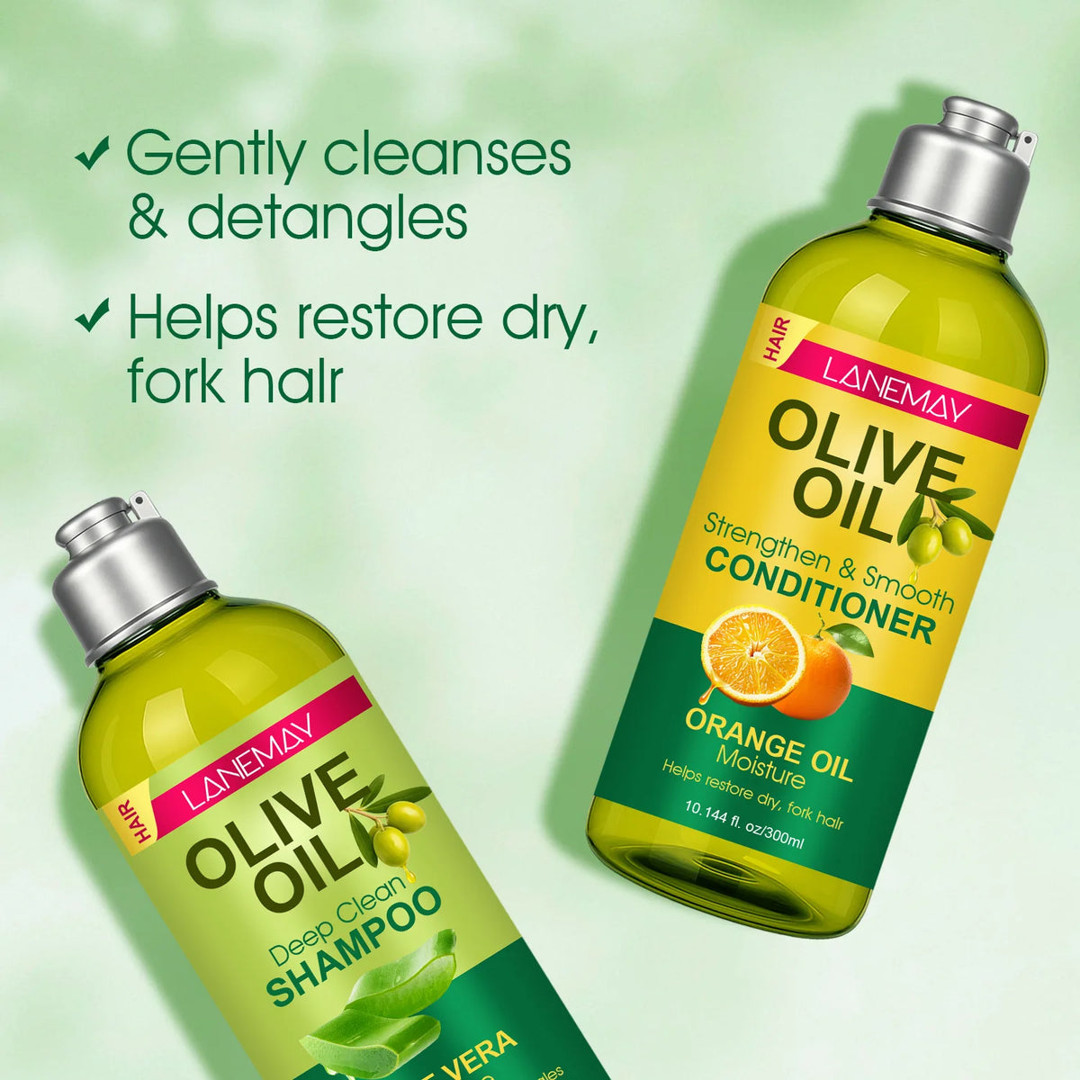 Olive Oil Shampoo & Conditioner Set | Aloe Vera 300ml Shampoo & Conditioner Set Qst
