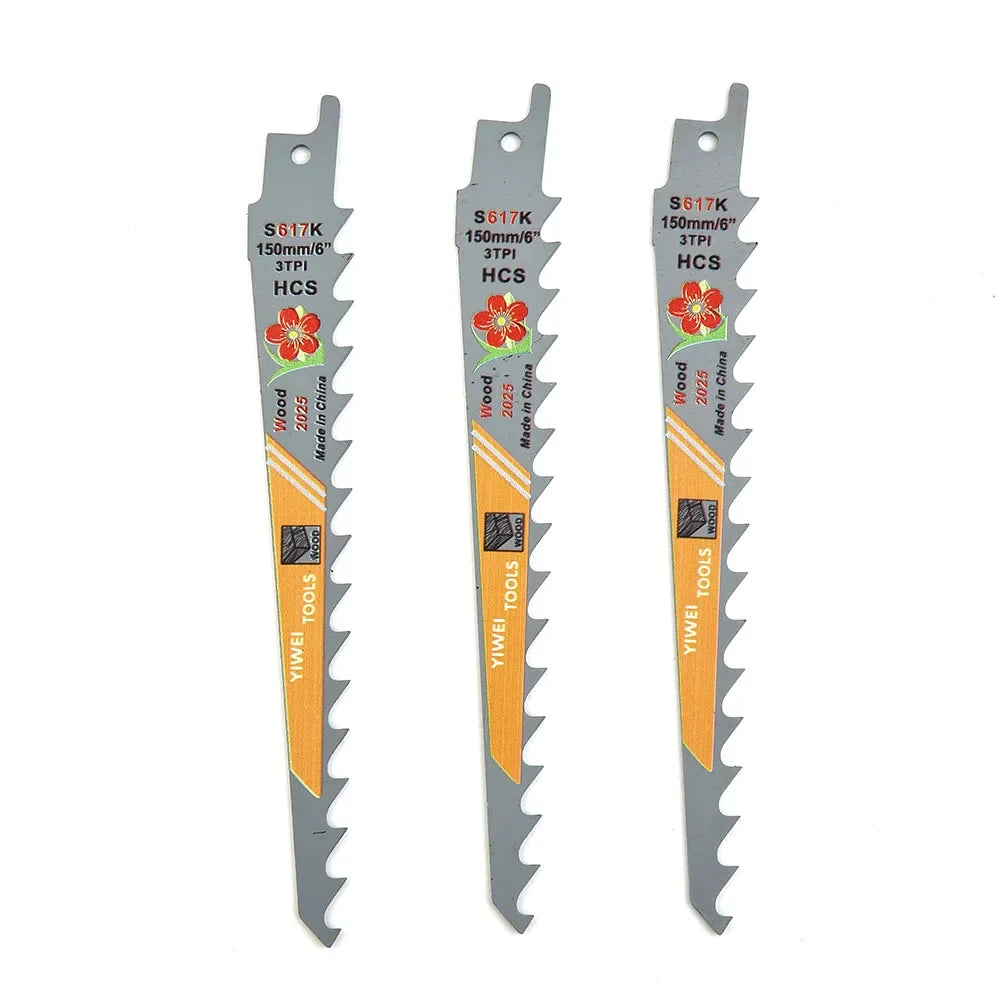 3 TPI HCS Reciprocating Saw Blades – Wood, Metal & PVC Set Reciprocating Saw Blades Qme