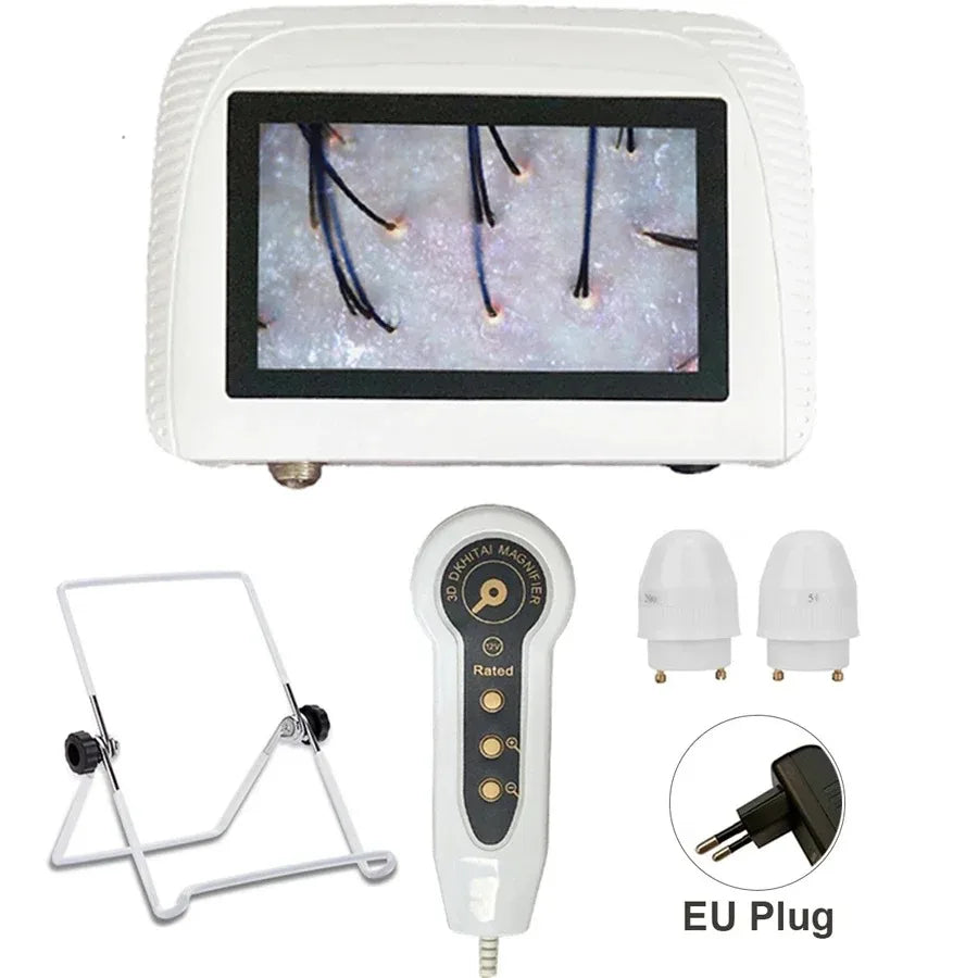 5" Scalp & Skin Analyzer 50X/200X LCD Hair Follicle Detector Scalp & Skin Analyzer Qst EU Plug