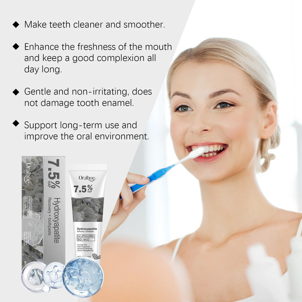 Oralhoe Hydroxyapatite Whitening Toothpaste – Enamel & Gum Care Whitening Toothpaste Qst