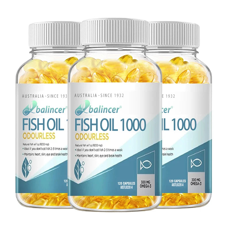 Triple Strength Omega-3 Fish Oil 600mg EPA DHA – 120 Softgels Omega-3 Supplement Qst 120 count-3 bottle