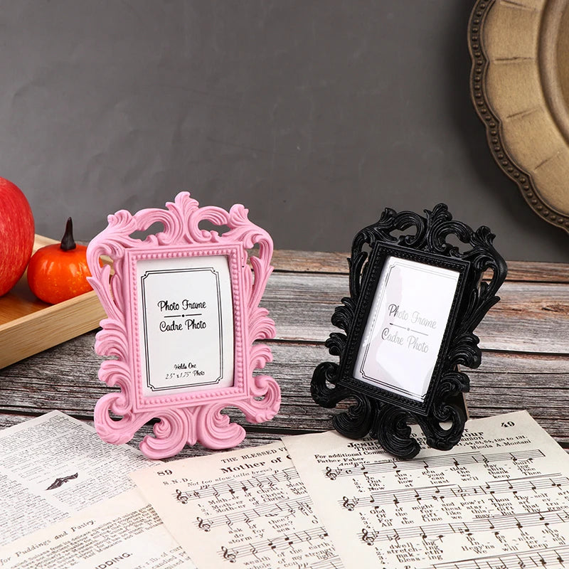 Vintage Floral Wedding Photo Frame – Resin Desktop Picture Frame Decorative Photo Frame Qst