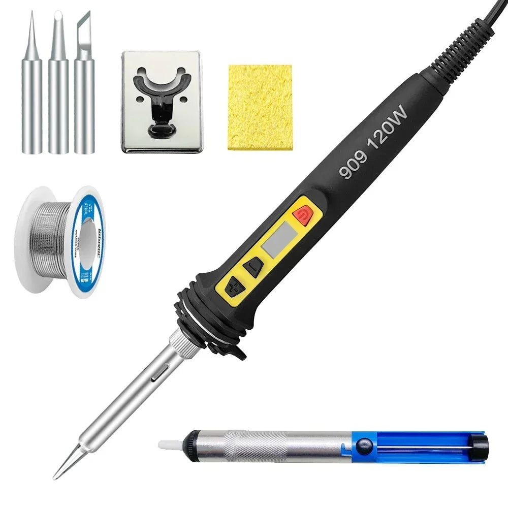 120W 150W Digital Soldering Iron – Dual Calibration, 200–600°C Digital Soldering Iron Qme
