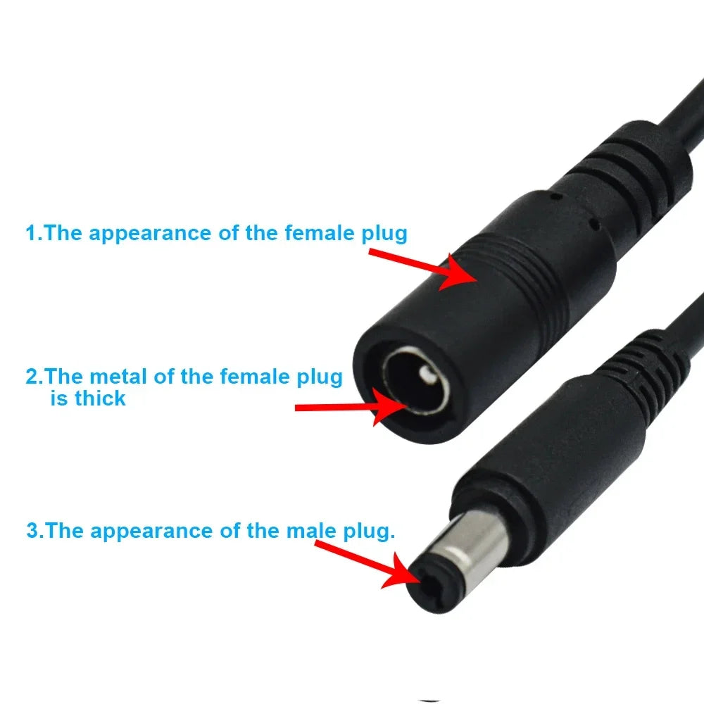 DC 12V Power Extension Cable Male Female Connector for CCTV CCTV Power Cable Qme