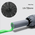 Windproof Auto Folding Umbrella – 72-Bone UV & Rain Shield Folding Umbrella Qst Iron 12K Grey
