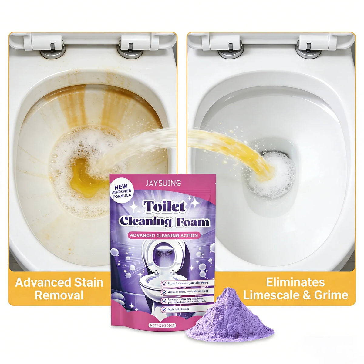 Toilet Cleaning Powder – Stain Remover & Odour Eliminator Toilet Cleaning Powder Qme