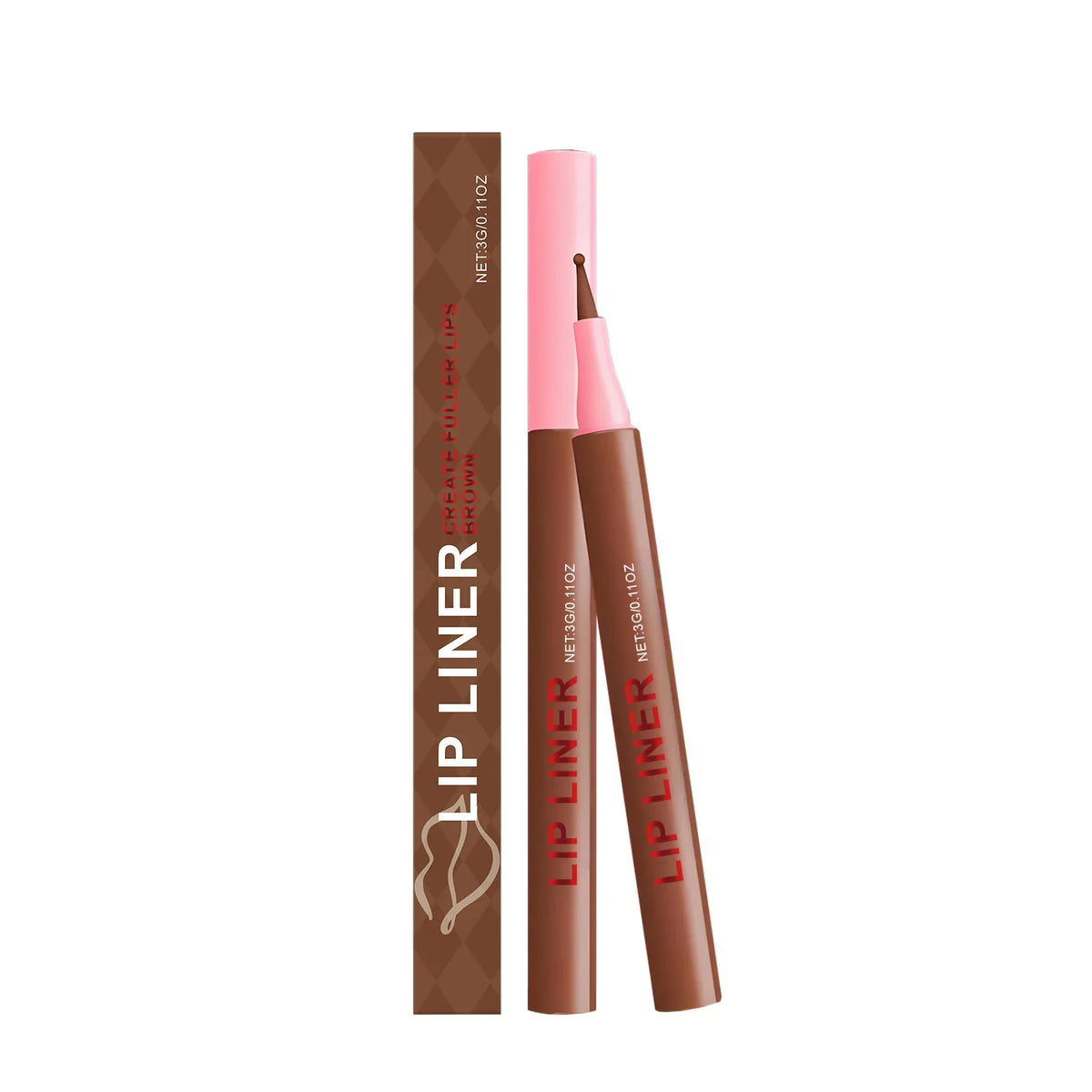 Waterproof Matte Lip Liner Pencil – Smudge-Proof, 6 Shades Lip Liner Pencil Qme Brown