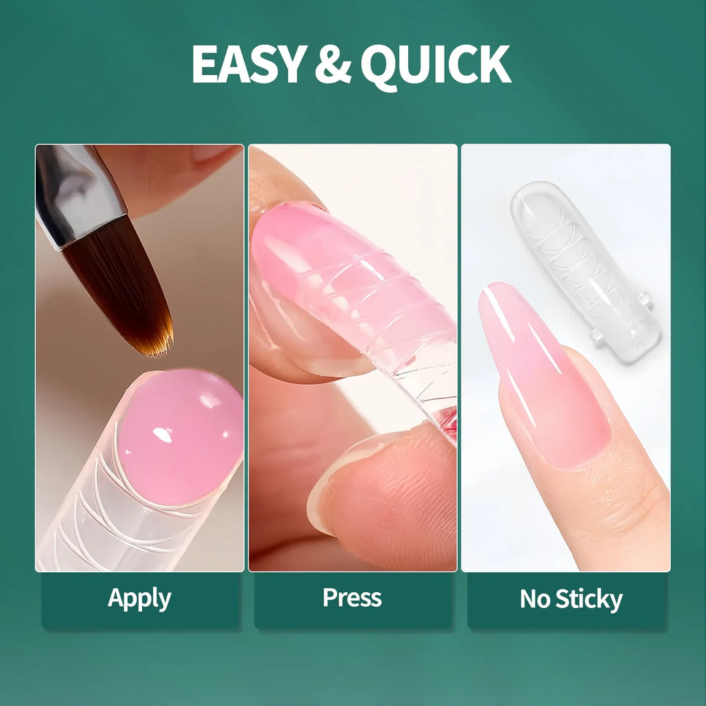 Nailpop Clear Dual Nail Forms – 75pc Full Coverage Extension Set Nail Extension Forms Qme
