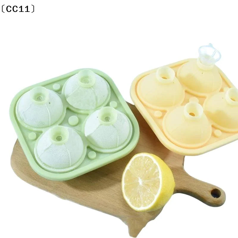 Large Round Sphere Silicone Ice Ball Mold Tray – 4 Holes Silicone Ice Ball Mold Qme