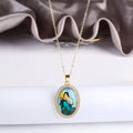 Religious Figures Gold Plated Zirconia Pendant Necklace Pendant Necklace Qme 5