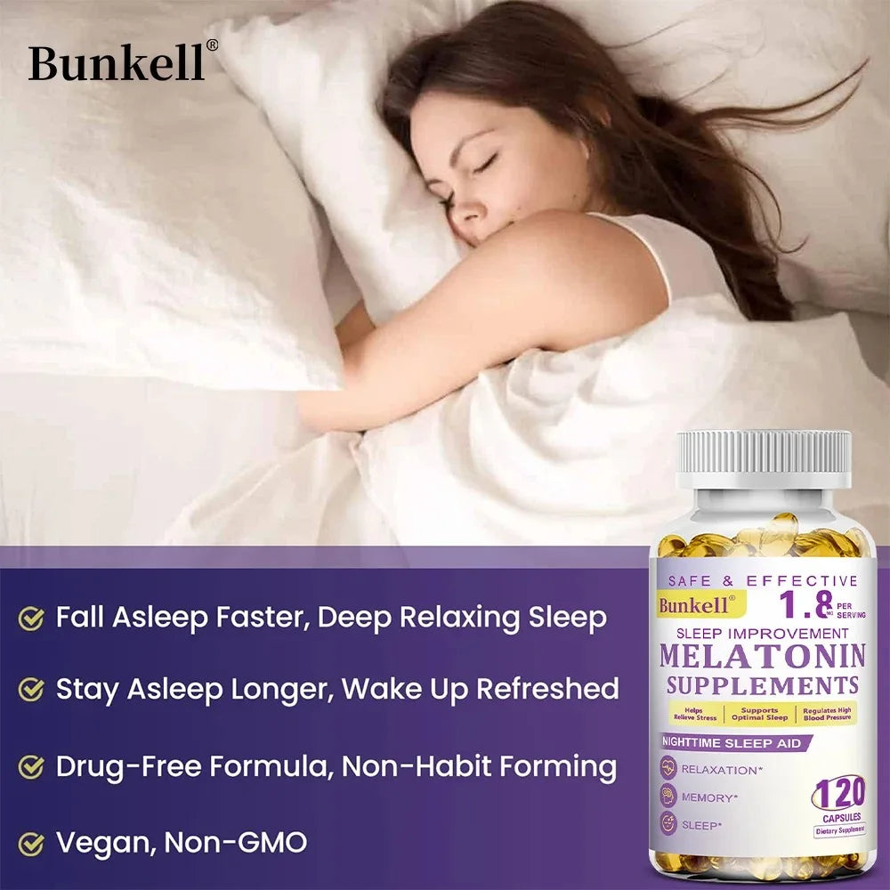DETOXXTRA Melatonin Sleep Support Supplement – 120 Capsules Sleep Supplement Qst