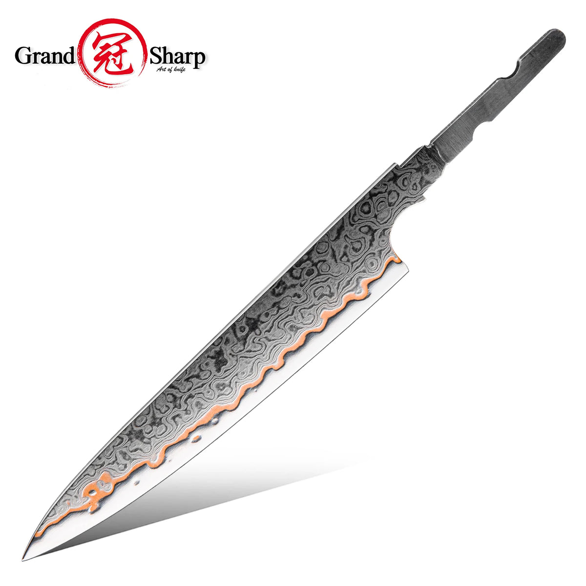 Grandsharp 55-Layer Damascus Steel DIY Knife Blades – 1–7 Pcs DIY Knife Blade Qst 130mm Blade