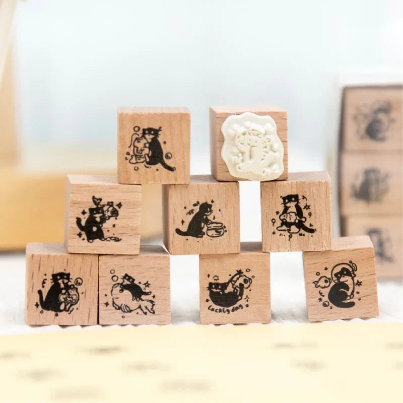 Retro Botanical Stamp Set – DIY Journal, Album & Collage Craft Stamp Set Qme