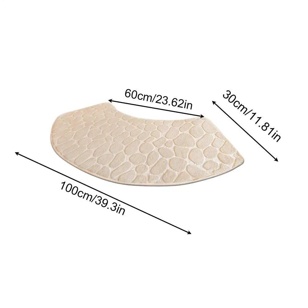 Soft Cotton Bathroom Rug | Curved Washable Absorbent Mat Bathroom Rug Qme Beige China Mainland