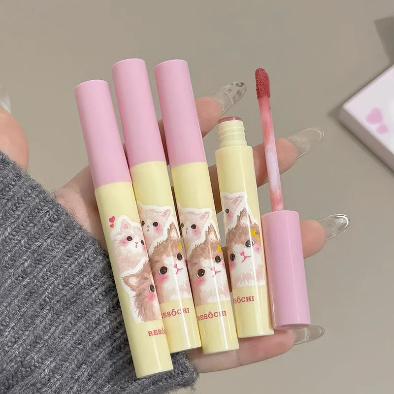 Kawaii Cat Velvet Nude Matte Lipstick – Silky & Long-Lasting Matte Lipstick Qme