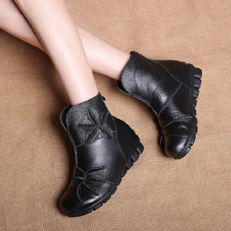 Women's Waterproof Plush Ankle Snow Boots – Winter Zip Boot Women's Snow Boots Qst