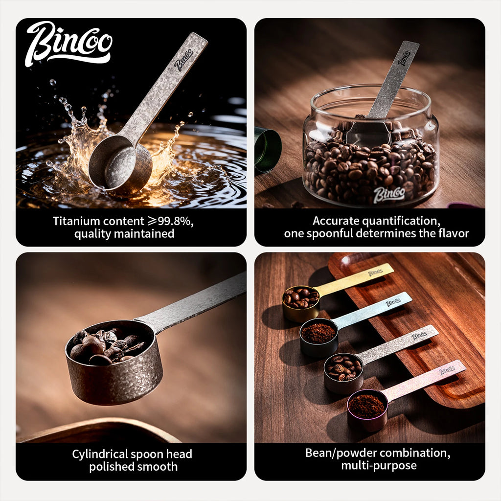 Bincoo Pure Titanium Coffee Scoop & Measuring Spoon Coffee Measuring Scoop Qst