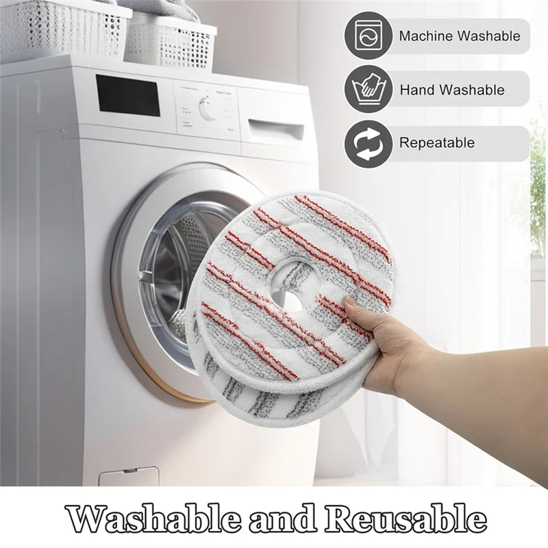 4-Pack Microfiber Mop Pad Refills for Vileda Spin Mop Mop Pad Refills Qst