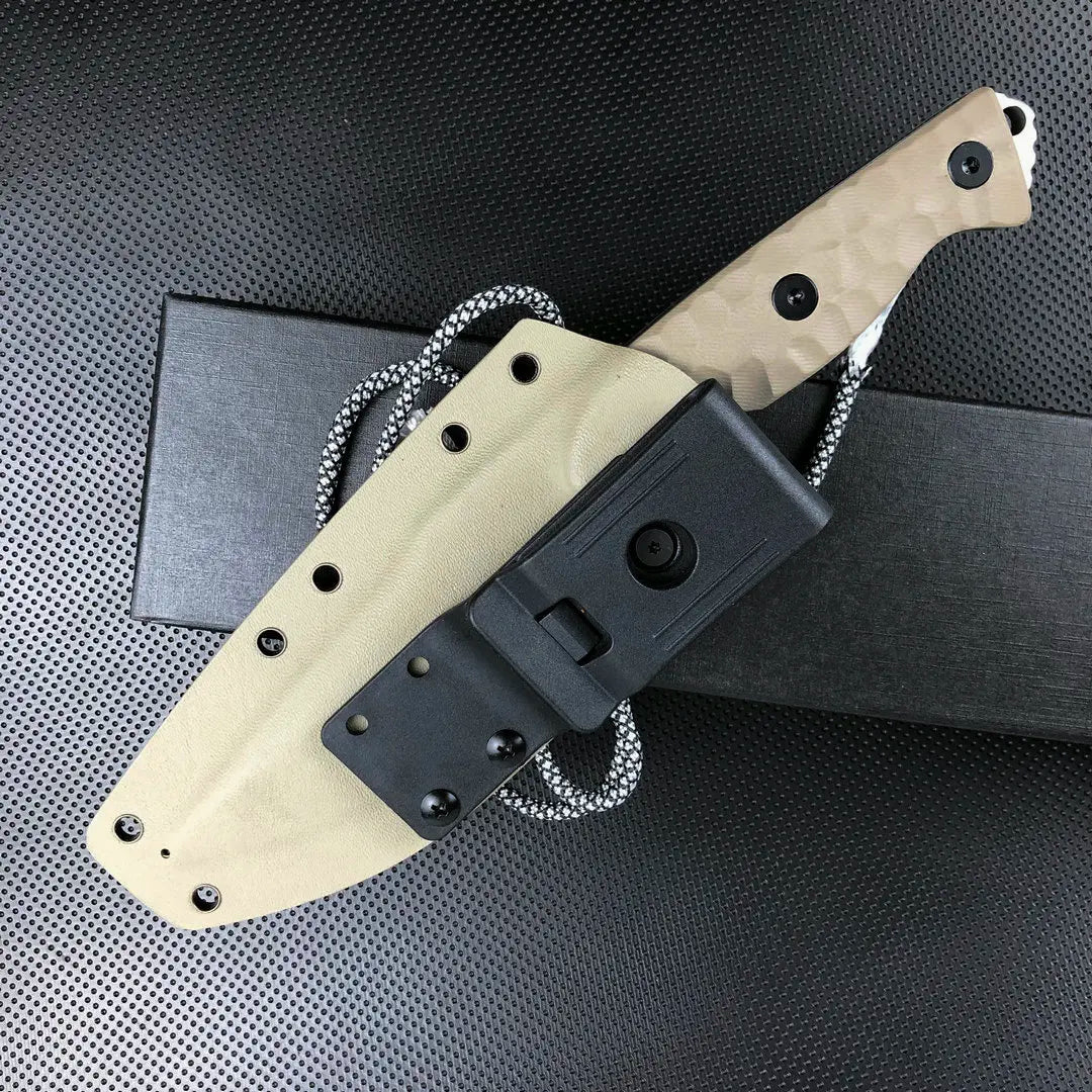 TRSKT VG10 Fixed Blade Hunting Knife – 8mm Thick G10 Handle Fixed Blade Knife Qst