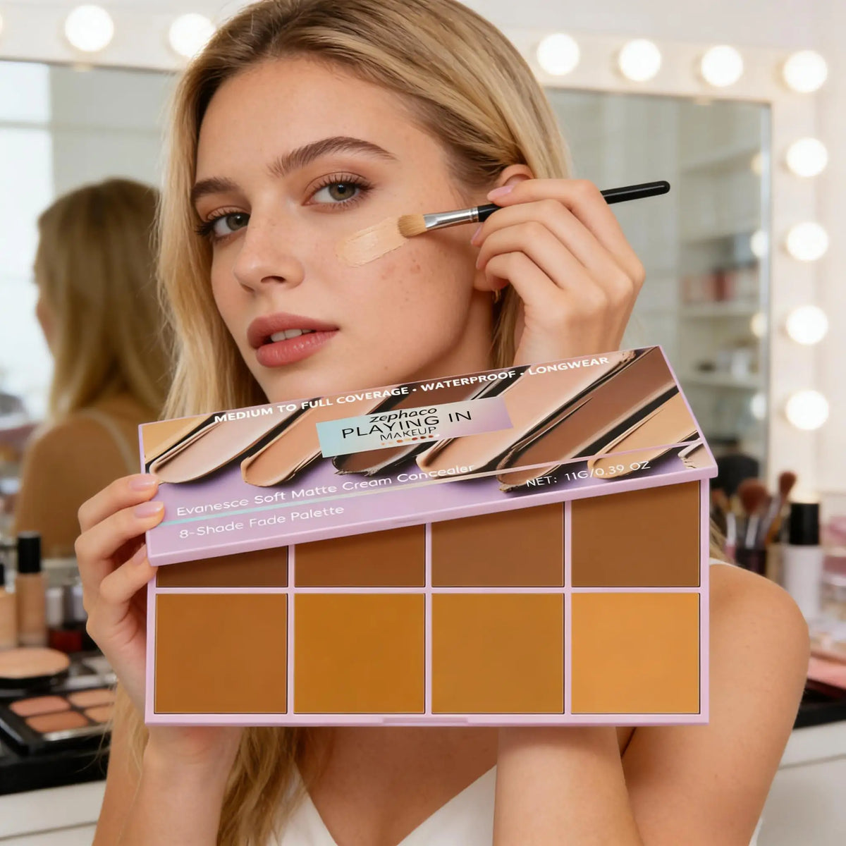 Zephoco 8-Color Concealer Palette – Full Coverage & Brightening Concealer Palette Qme