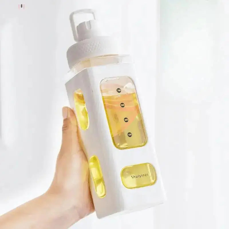 700ml Sport Water Bottle with Straw & Scale – Clear Plastic Sport Water Bottle Qme