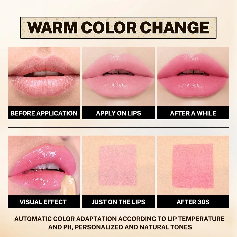 QIBEST Glitter Color-Changing Lip Balm – Long-Lasting Tint Tinted Lip Balm Qme