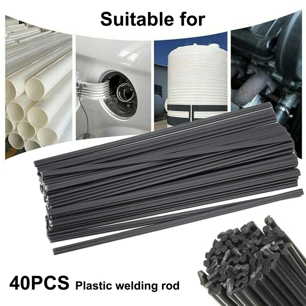 PP Black Plastic Welding Rods – Car Bumper Repair, 40 Pcs Plastic Welding Rods Qme