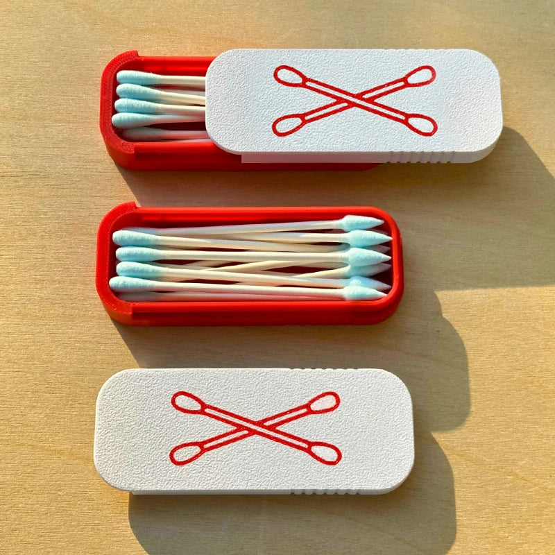 Mini Sliding Cotton Swab Storage Box – Portable Travel Case Swab Storage Case Qst