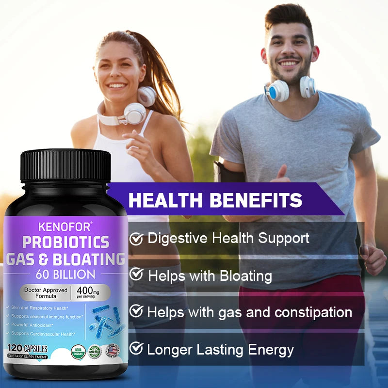 VITALXTRA Probiotic Capsules – 60 Billion CFU, 15 Strains Probiotic Supplement Qst