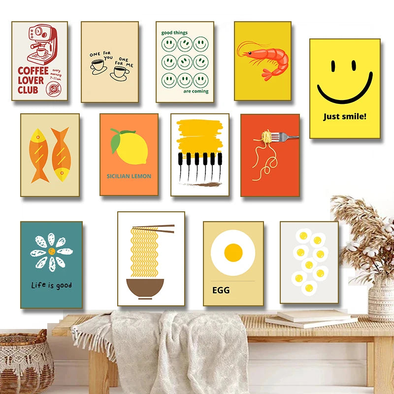 Minimalist Kitchen Food Canvas Wall Art Print | Home Decor Canvas Wall Art Qst