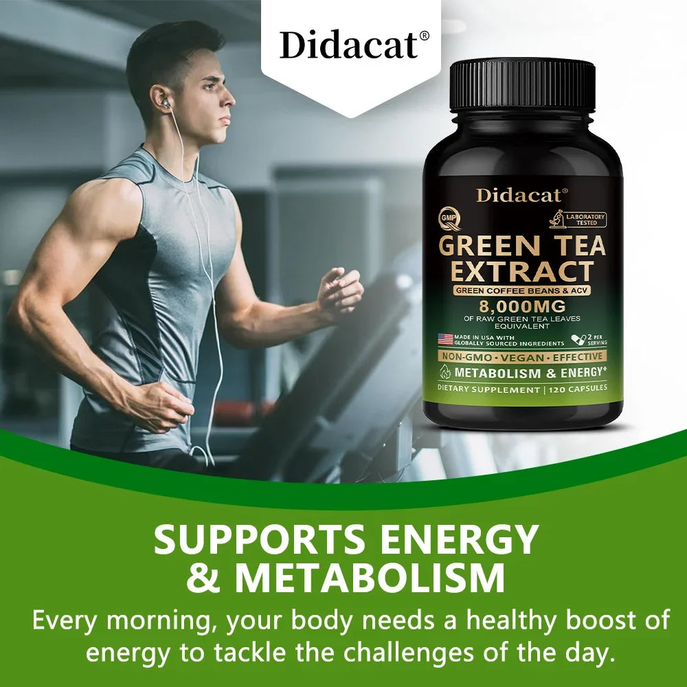 Green Tea Extract Capsules – Energy, Focus & Antioxidant Support Herbal Supplement Qst