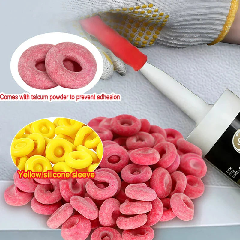 Rubber Caulk Cap Glue Tip Sealing Barrel Protective Covers Caulk Nozzle Cap Qme