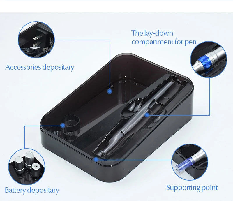 Dr. Pen A6 Wireless Microneedling Pen – 2 Batteries, 12-Pin Microneedling Derma Pen Qst