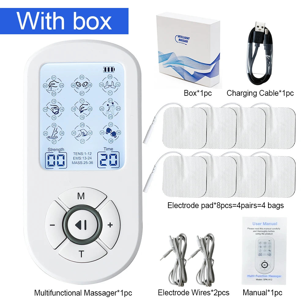 TENS EMS Muscle Stimulator – 36 Modes Digital Pulse Massager Pulse Massager Qst With Box