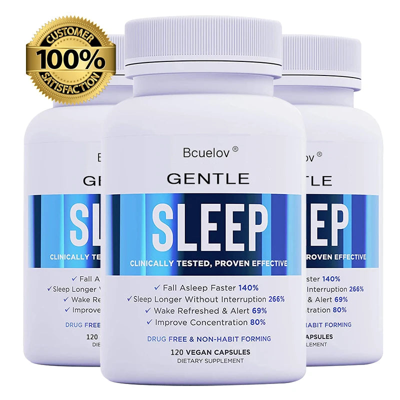 Bcuelov Sleep Support Capsules – Melatonin, GABA & Ashwagandha Sleep Support Supplement Qst