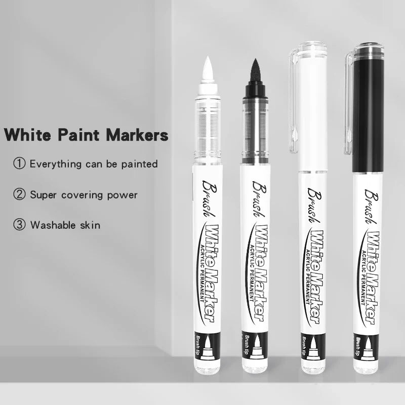 Acrylic Paint Markers – Permanent Pens for Fabric, Rock & Canvas Acrylic Paint Markers Qme