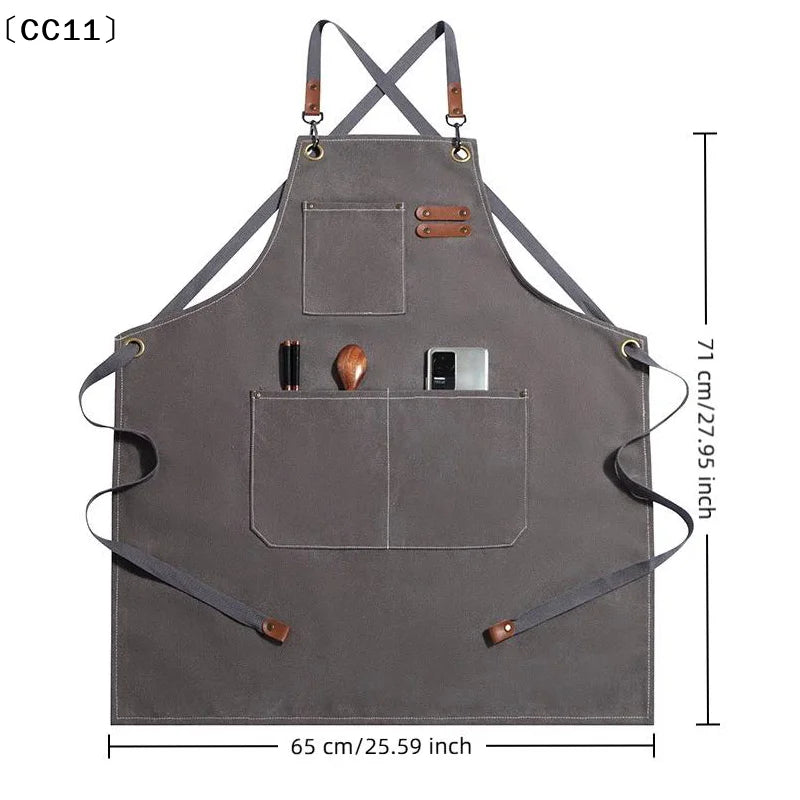 Canvas Kitchen Apron – Oil-Proof Unisex Cooking Apron Kitchen Cooking Apron Qme