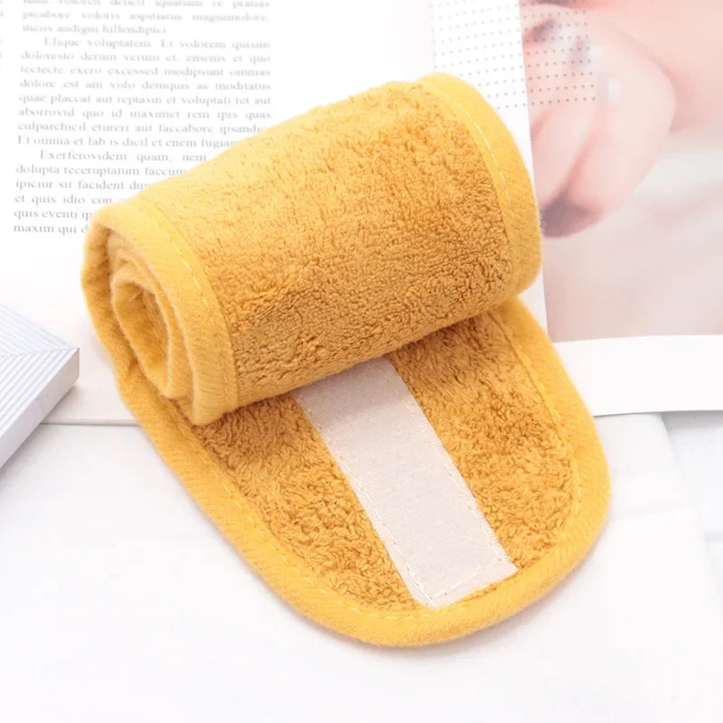 Women's Adjustable SPA Facial Headband – Soft Toweling Hair Band SPA Facial Headband Qme Orange