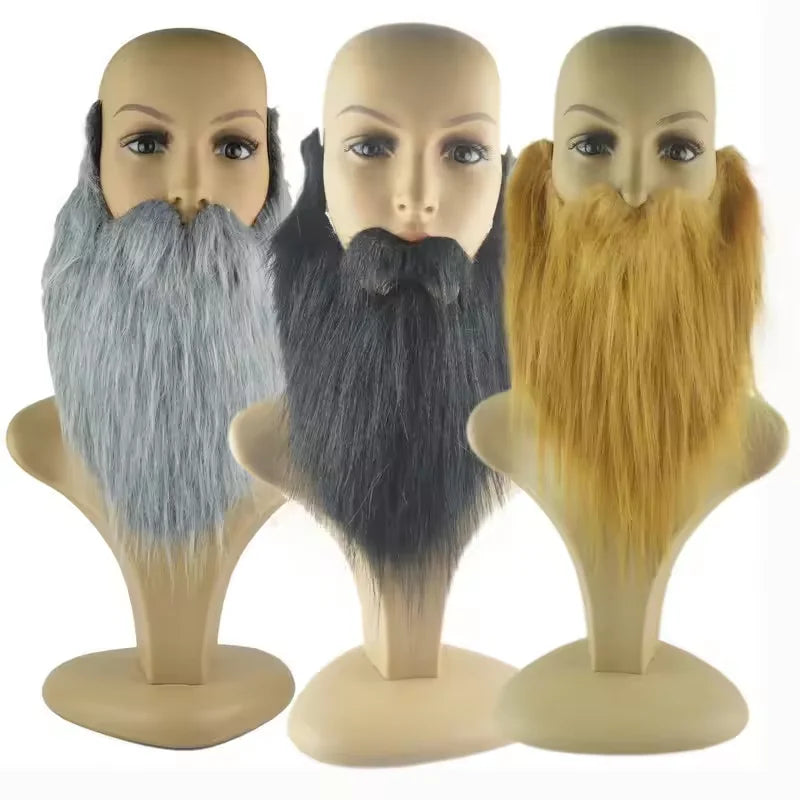 Fake White Plush Beard – Santa Claus Cosplay Party Prop Costume Beard Prop Qst
